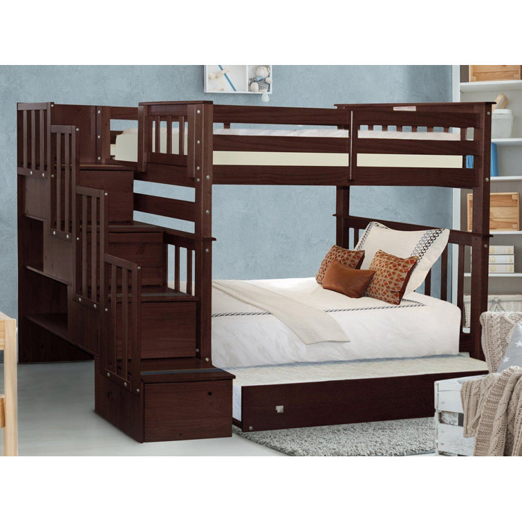 Harriet Bee Tena Twin Over Twin 4 Drawer Solid Wood Standard Bunk Bed